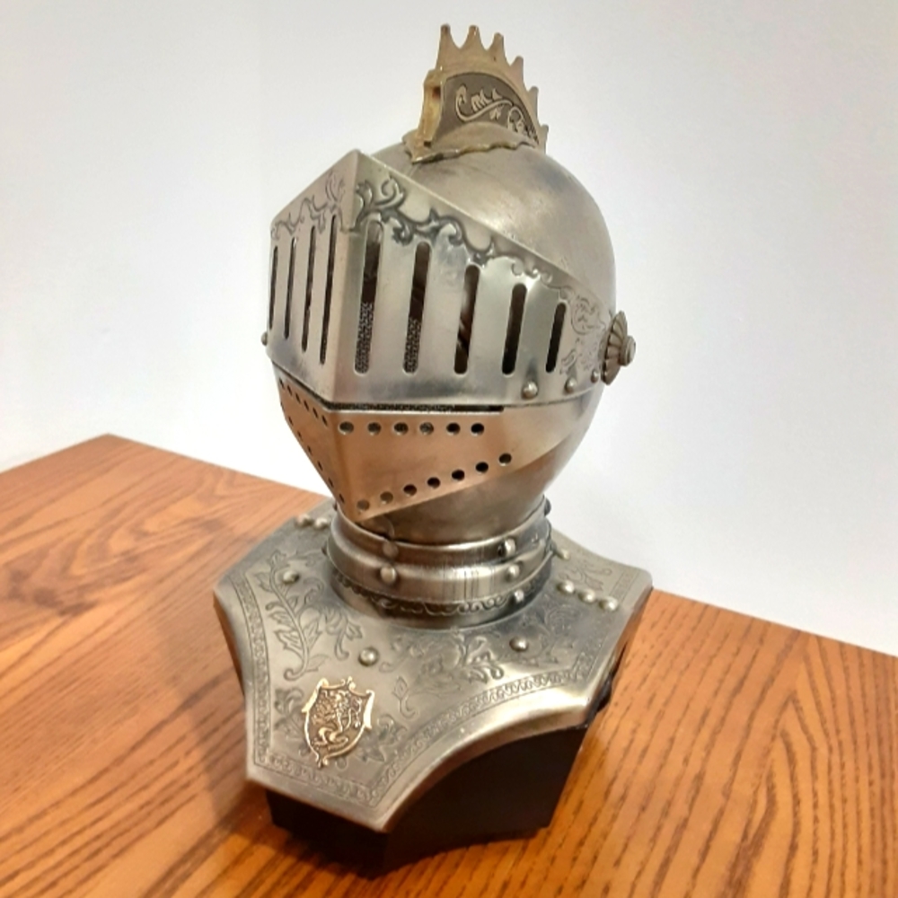 Vintage Medieval Knight Armor Head Metal Radio